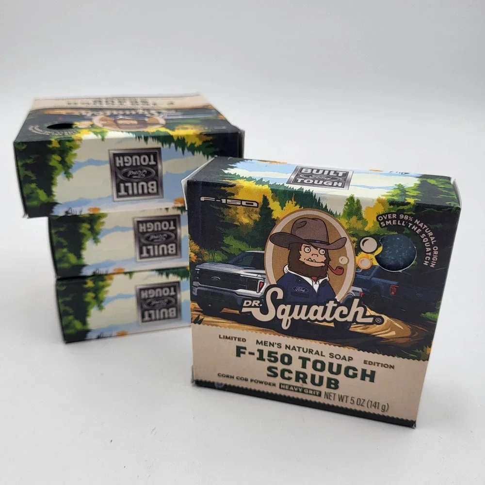 (4) Dr. Squatch Ford F-150 Tough Scrub Men's Natural Bar Soap Heavy Grit 5oz